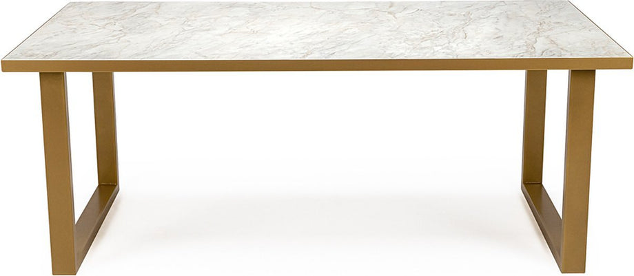 Stalux Eettafel - Tafel Joop - Luxe Design - Duurzaam Materiaal - Gemakkelijk te Reinigen - Wit Marmer - 180 cm