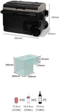Steamy-E Dual Zone Roller Elektrische Compressor Koelbox Op Wielen - Dual Zone - 40 liter - 12V en 230V - voor auto en camping - Zwart