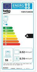 Beko FSM57100GW - Fornuis - Keramische kookplaat - Wit zwart