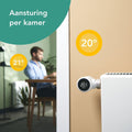 tado° Slimme Radiatorknop Starterskit X - Slimme Thermostaatknop - incl. Matter Bridge & 6 Radiatorknoppen - Zwart/Wit
