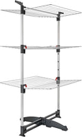 Tomado - Droogtoren Ciclone Vario - 38 meter drooglengte - Inklapbaar - Aluminium en Metaal - Met kledinghangershaken - 5 jaar garantie - Zilvergrijs