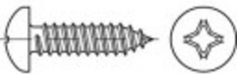 TOOLCRAFT 144977 Cilinderkopschroeven 3.5 mm 9.5 mm Kruiskop Phillips DIN 7981 Staal Galvanisch verzinkt 100 stuk(s)