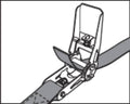 TOOLCRAFT TO-6802776 Spanband (eendelig) Trekkracht (lc) vastbinden (enkel/direct)=350 daN (l x b) 6 m x 25 mm Ratelinr