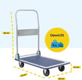 BRASQ Plateauwagen Inklapbaar - Transportkar - Draagvermogen 150 KG - Stalen frame - Zilver