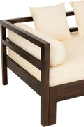 J-Line zetelbed Conie matras + 4 kussens - hout - donkerbruin