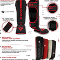 RDX F6 Kara - Scheenbeschermers - CE-gecertificeerd - Zwart/Rood - L
