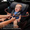 Lionelo Bastiaan RWF i-Size Autostoel - 360° Draaibaar - ISOFIX - Achterwaarts & Voorwaarts - Zwart / Grijs
