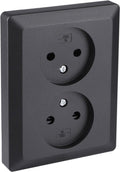 Q-Link Dubbel Stopcontact - Inbouw Contactdoos met Shutter - Zwart