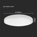 V-TAC VT-8618W-RD LED ronde plafonnière - 225mm - IP44 - Wit - 18W - 1830 Lumen - 3000K
