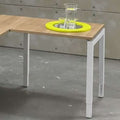 Aanbouwtafel Kubus breed 60CM diep 80CM bladkleur Beuken framekleur Aluminium (RAL9006)