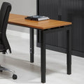 Aanbouwtafel Kubus breed 60CM diep 80CM bladkleur Beuken framekleur Aluminium (RAL9006)