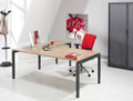 Aanbouwtafel Kubus breed 60CM diep 80CM bladkleur Beuken framekleur Aluminium (RAL9006)