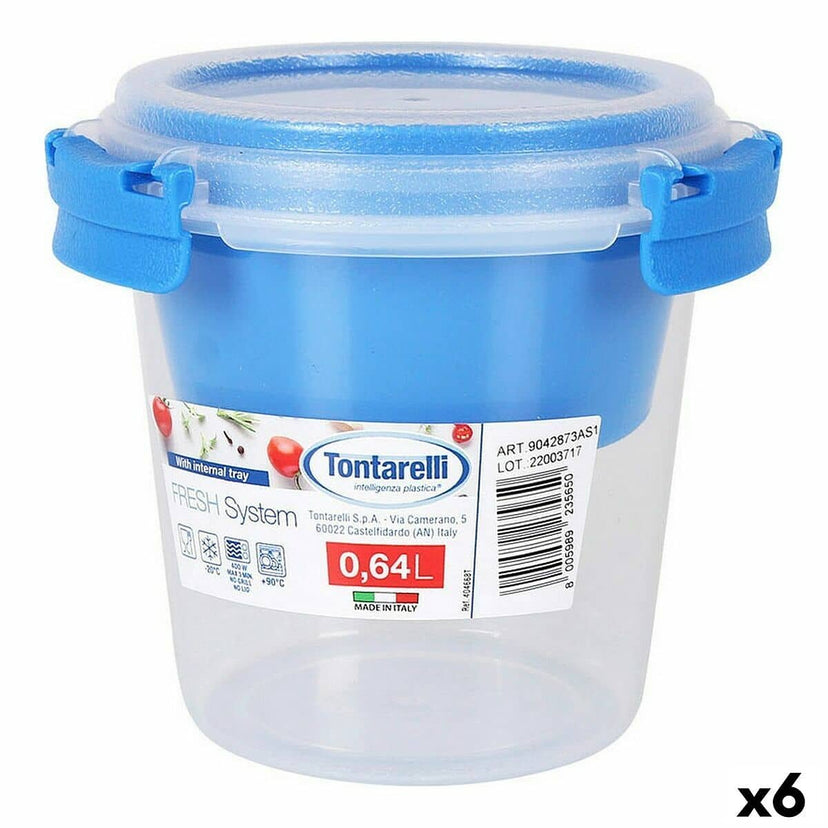 Hermetische Lunchtrommel Tontarelli Fresh System Yoghurt 640 ml ø 12,6 x 11,3 cm (6 Stuks)