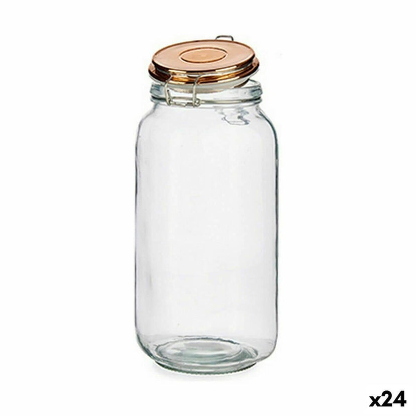 Blik Hermetisch afgesloten Koper Metaal Siliconen 2,1 L 11,3 x 25,5 x 11,3 cm (24 Stuks)
