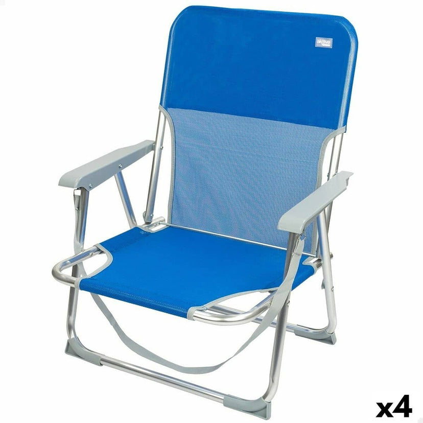 Vouwbare Stoel Aktive Gomera Blauw 44 x 72 x 35 cm (4 Stuks)