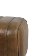 Light&living Kruk 40x31x46 cm RAMY leer donker bruin+hout naturel