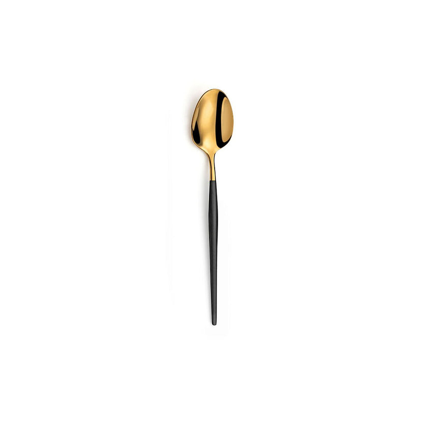 Set Lepels Amefa Soprano Zwart Gouden Metaal Roestvrij staal Koffie 12 Stuks