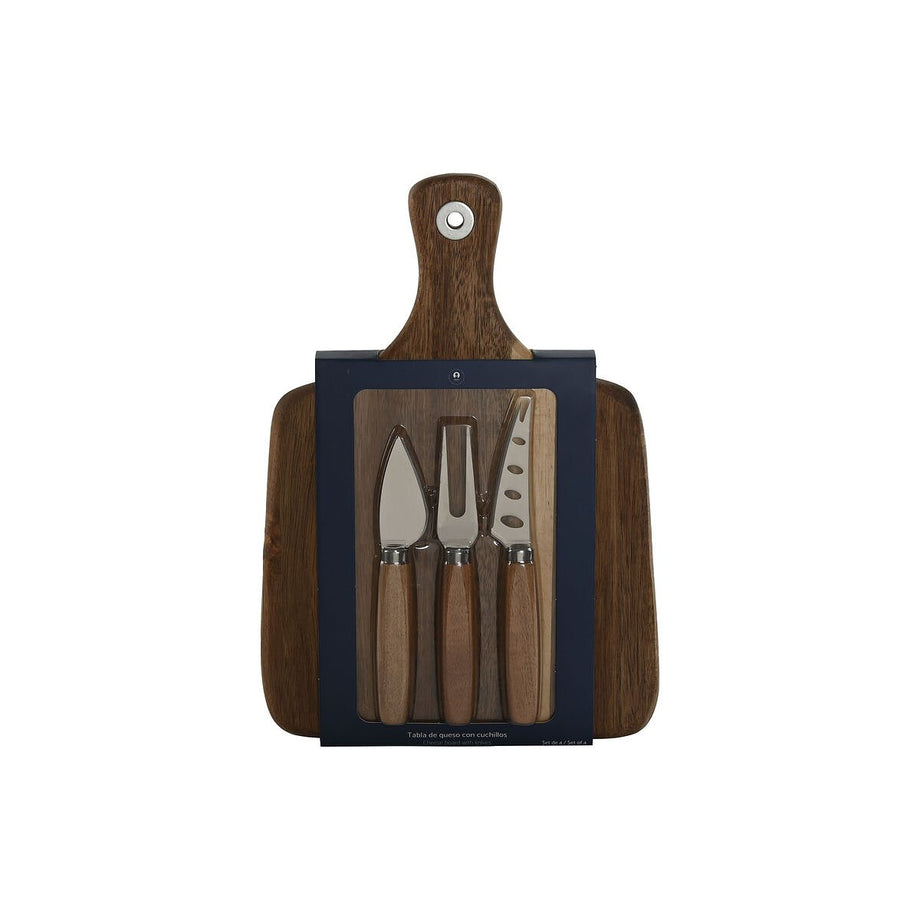 Snijplank Home ESPRIT Roestvrij staal Acacia 30 x 21,5 x 1,5 cm (4 Onderdelen)