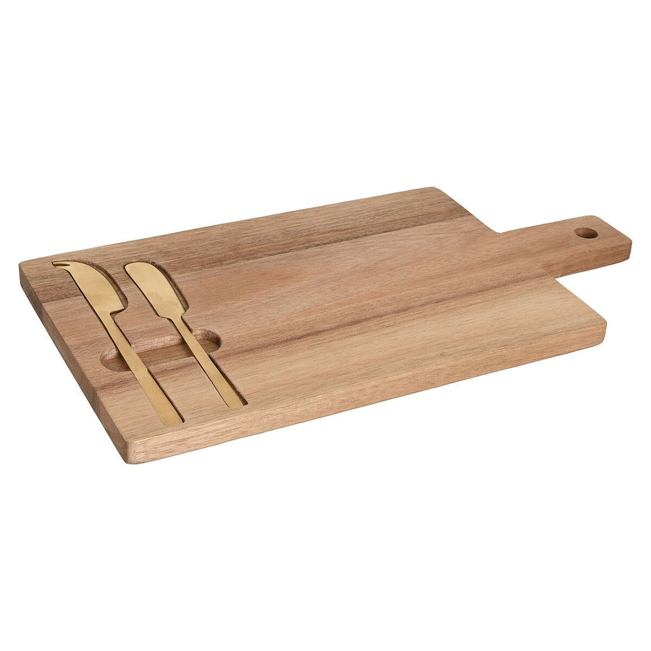 Snijplank Home ESPRIT Roestvrij staal Acacia 38 x 20 x 1,5 cm (3 Onderdelen)