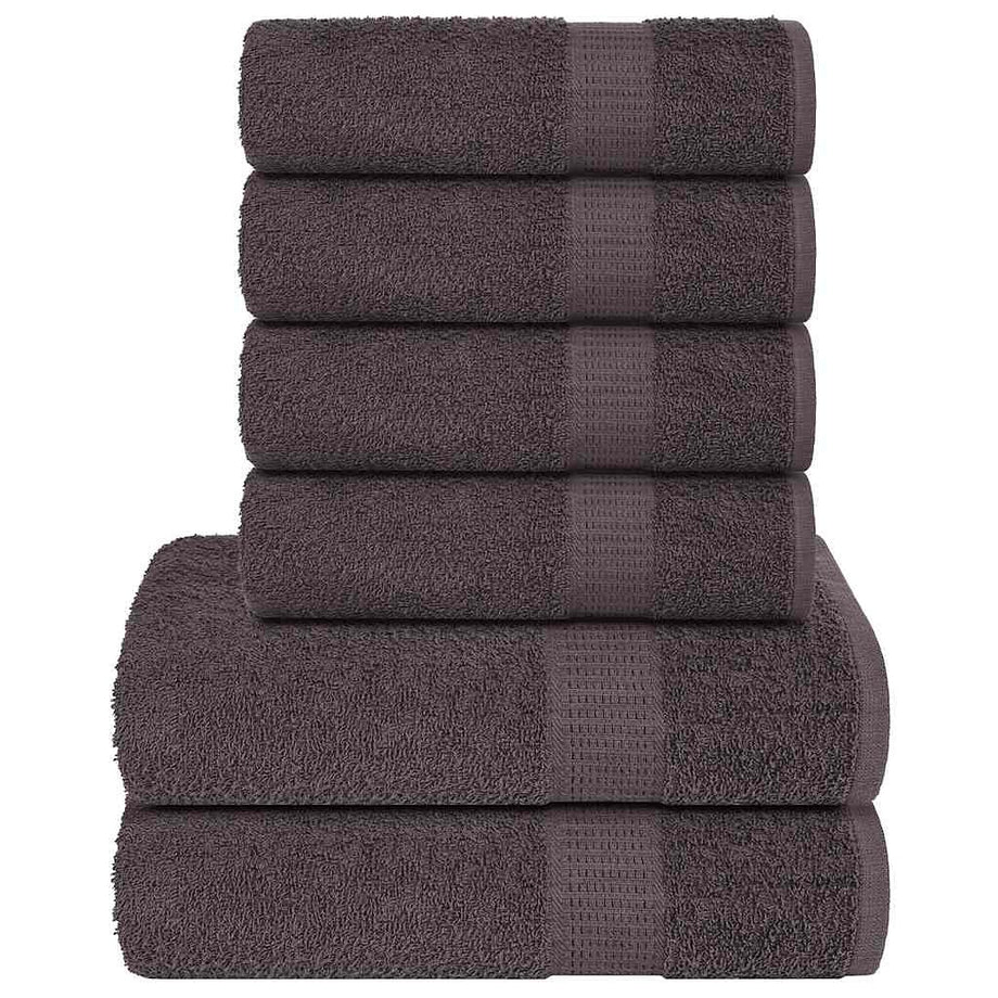 6-delige Handdoekenset 360 g/m 100% katoen antracietkleurig