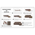 Hoes voor chaise longue met korte armleuning rechts Hosteline OLIMPO Bruin 48 x 29 x 14 cm