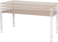 Vergadertafel Domino - 180x100 Eiken - wit frame