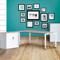 Vergadertafel Domino - 180x100 Eiken - wit frame