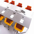Vergadertafel Domino - 180x100 Eiken - wit frame