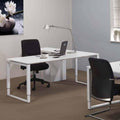 Verstelbaar Bureau - Domino Plus 80x80 Havana Kersen - wit frame