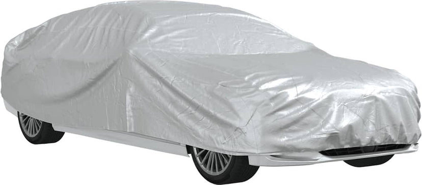 vidaXL - Autohoes - voor - sedan - met - gespriemen - XL - PEVA - zilverkleurig