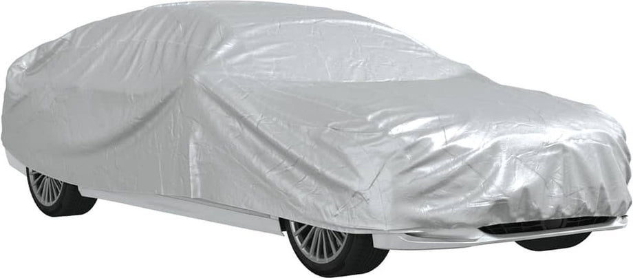 vidaXL - Autohoes - voor - sedan - met - gespriemen - XL - PEVA - zilverkleurig