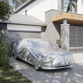 vidaXL - Autohoes - voor - sedan - met - gespriemen - XL - PEVA - zilverkleurig