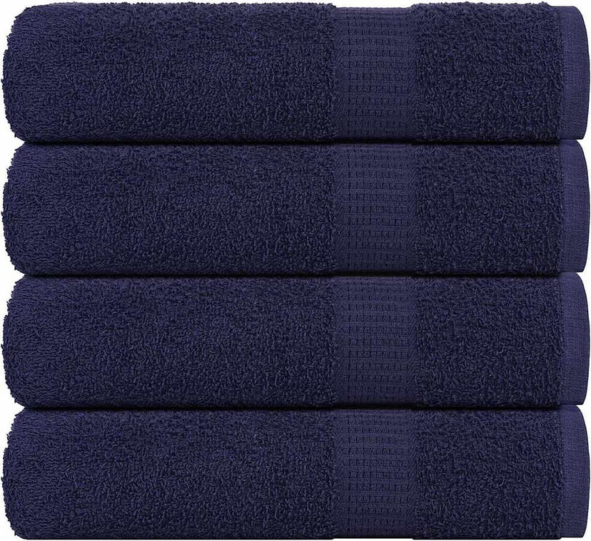 vidaXL - Badhanddoeken - 4 - st - 100x150 - cm - 360 - g/m² - 100% - katoen - marineblauw