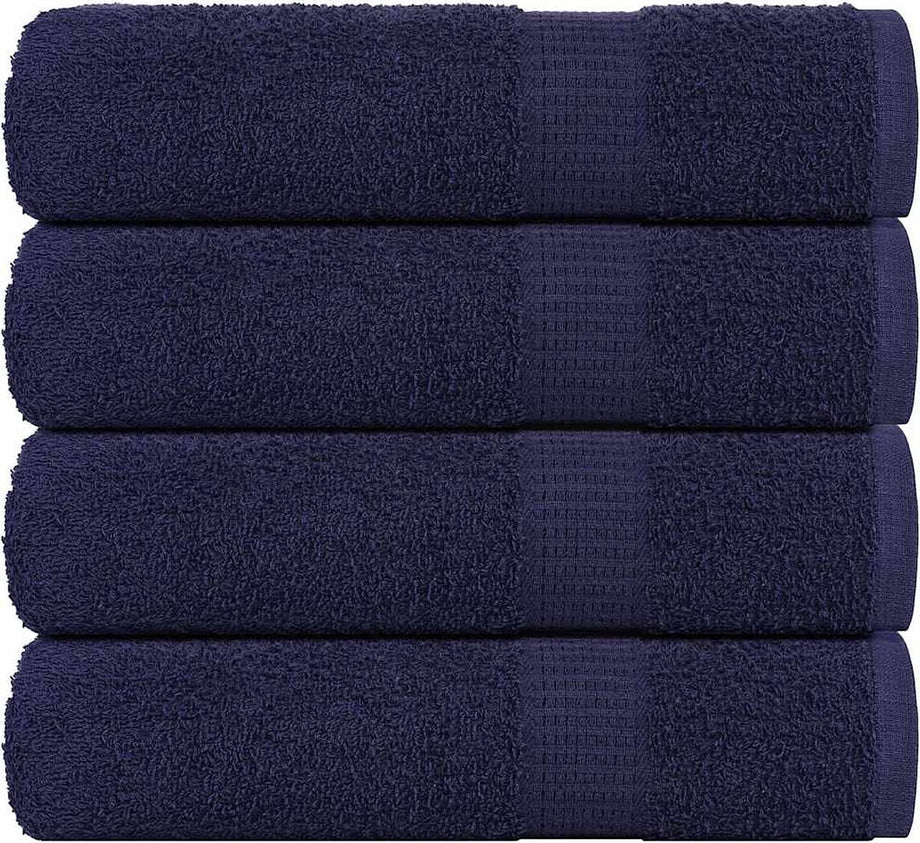 vidaXL - Badhanddoeken - 4 - st - 100x150 - cm - 360 - g/m² - 100% - katoen - marineblauw