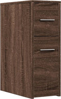 vidaXL - Badkamerkast - smal - met - wielen - bewerkt - hout - bruin - eikenkleurig