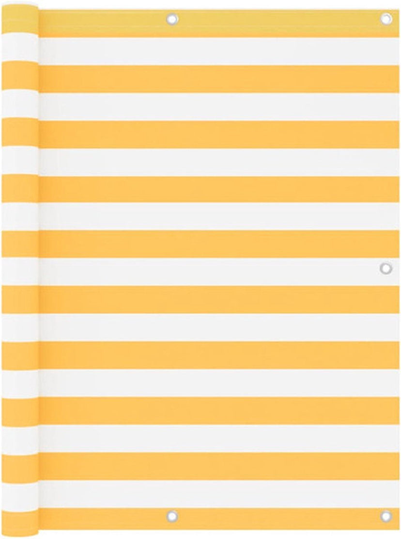 vidaXL - Balkonscherm - 120x300 - cm - oxford - stof - wit - en - geel