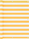 vidaXL - Balkonscherm - 120x300 - cm - oxford - stof - wit - en - geel