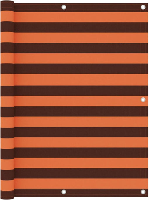 vidaXL - Balkonscherm - 125x500 - cm - oxford - stof - oranje - en - bruin