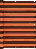 vidaXL - Balkonscherm - 125x500 - cm - oxford - stof - oranje - en - bruin