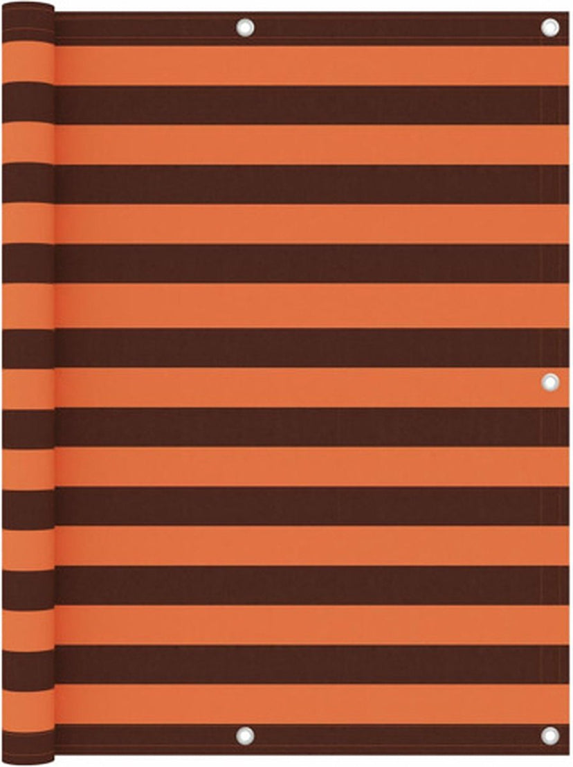 vidaXL - Balkonscherm - 125x500 - cm - oxford - stof - oranje - en - bruin