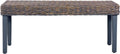 vidaXL - Bankje - 110 - cm - natuurlijk - kubu - rattan - en - massief - mangohout - grijs