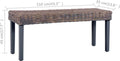 vidaXL - Bankje - 110 - cm - natuurlijk - kubu - rattan - en - massief - mangohout - grijs
