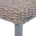 vidaXL - Bankje - 110 - cm - natuurlijk - kubu - rattan - en - massief - mangohout - grijs