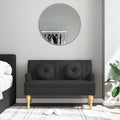 vidaXL - Bankje - met - kussens - 113x64,5x75,5 - cm - stof - zwart