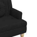 vidaXL - Bankje - met - kussens - 113x64,5x75,5 - cm - stof - zwart