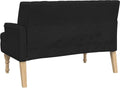 vidaXL - Bankje - met - kussens - 113x64,5x75,5 - cm - stof - zwart