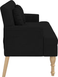 vidaXL - Bankje - met - kussens - 113x64,5x75,5 - cm - stof - zwart