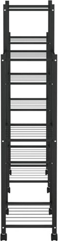 vidaXL - Bloemenstandaard - met - wielen - 83x25x103,5 - cm - ijzer - zwart