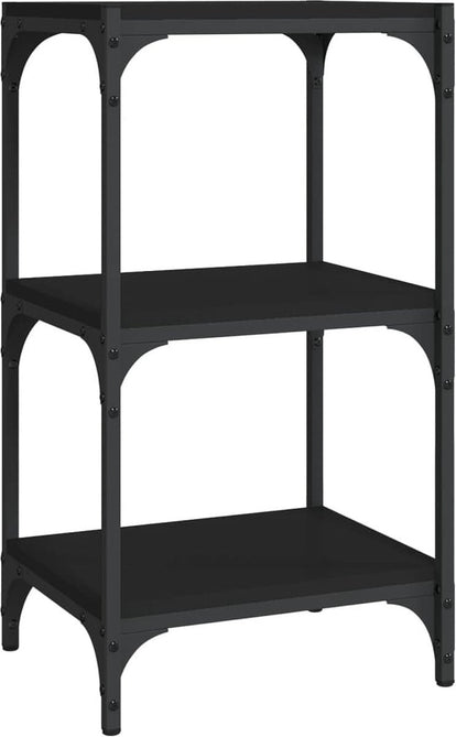 vidaXL - Boekenkast - 40x33x70,5 - cm - bewerkt - hout - en - staal - zwart
