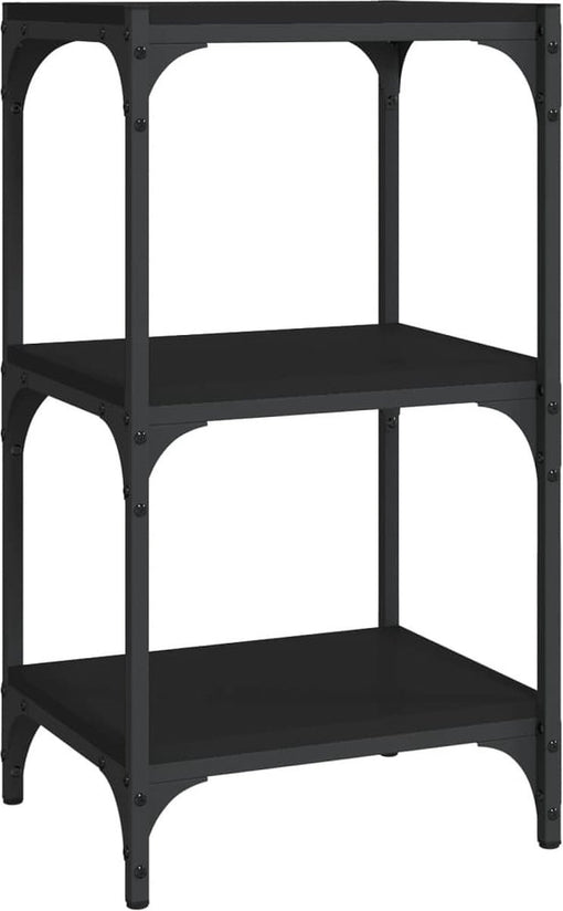 vidaXL - Boekenkast - 40x33x70,5 - cm - bewerkt - hout - en - staal - zwart